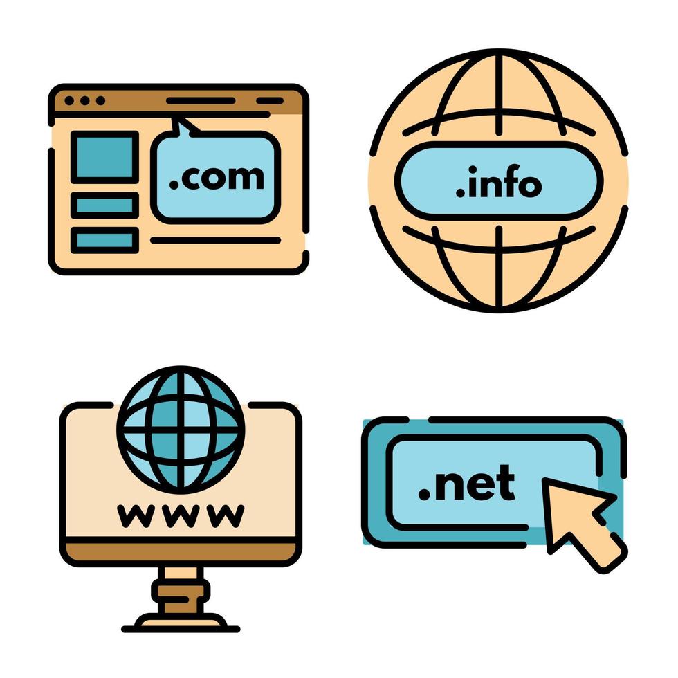 Domain icons vector flat