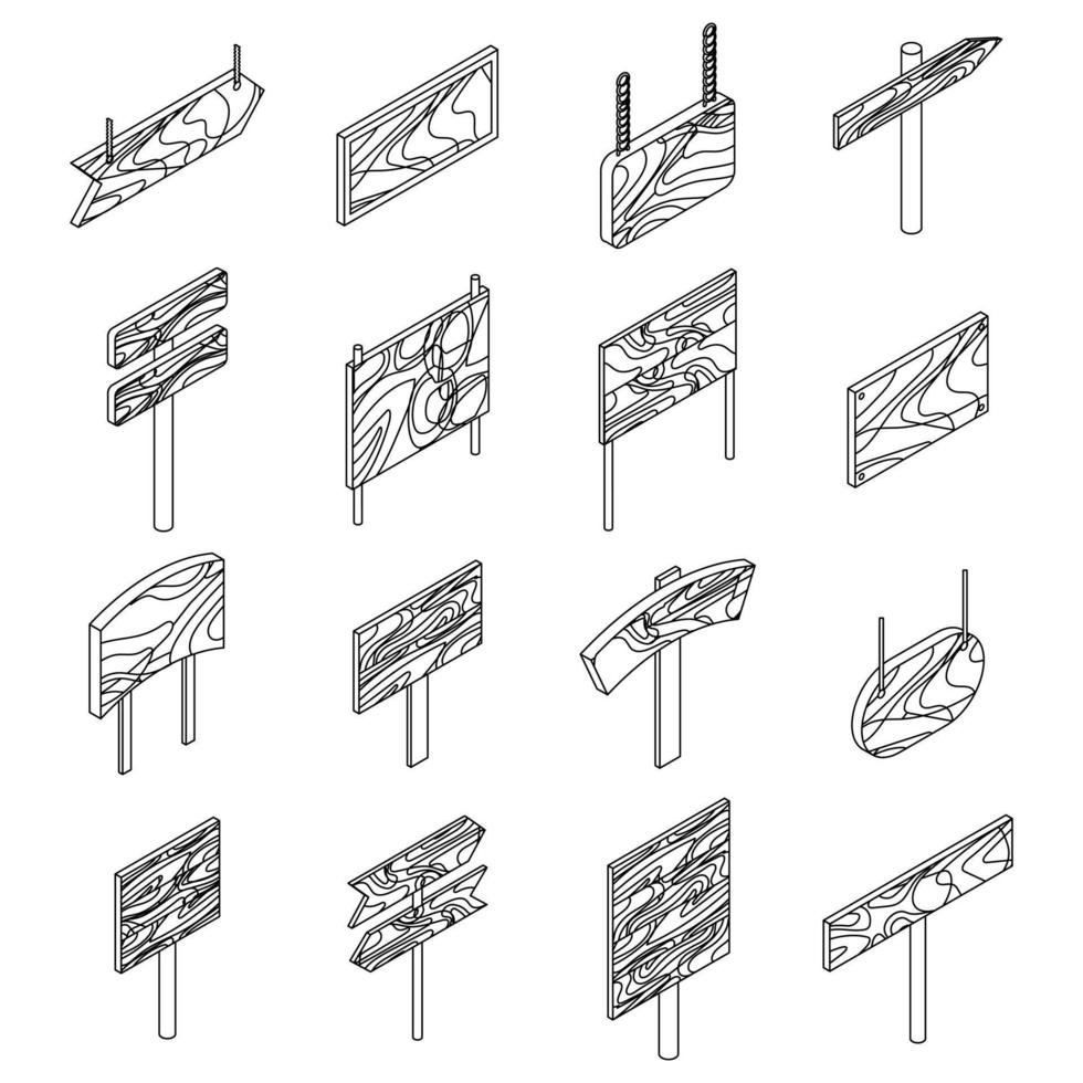 Signpost icon set vector outine