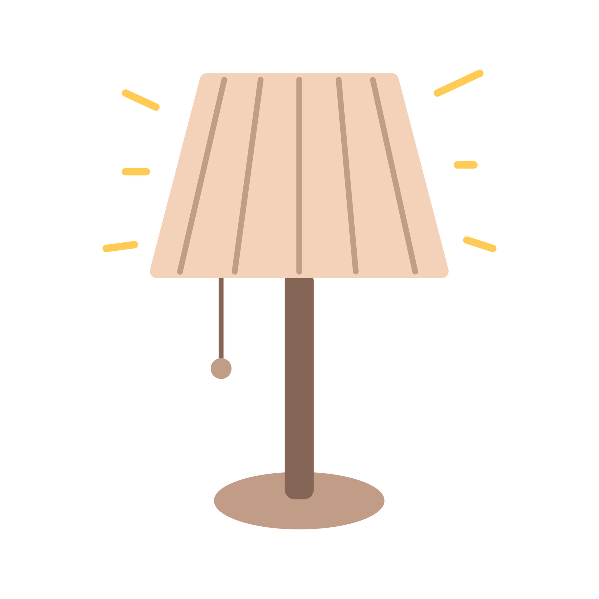 Vector cozy table lamp. Cute desk lamp. Night atmosphere. Clip art