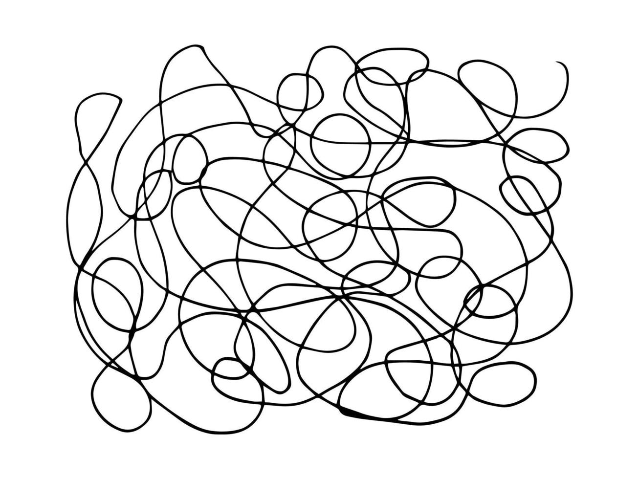 Hand drawn doodle abstract tangled scribble. Vector random chaotic lines.