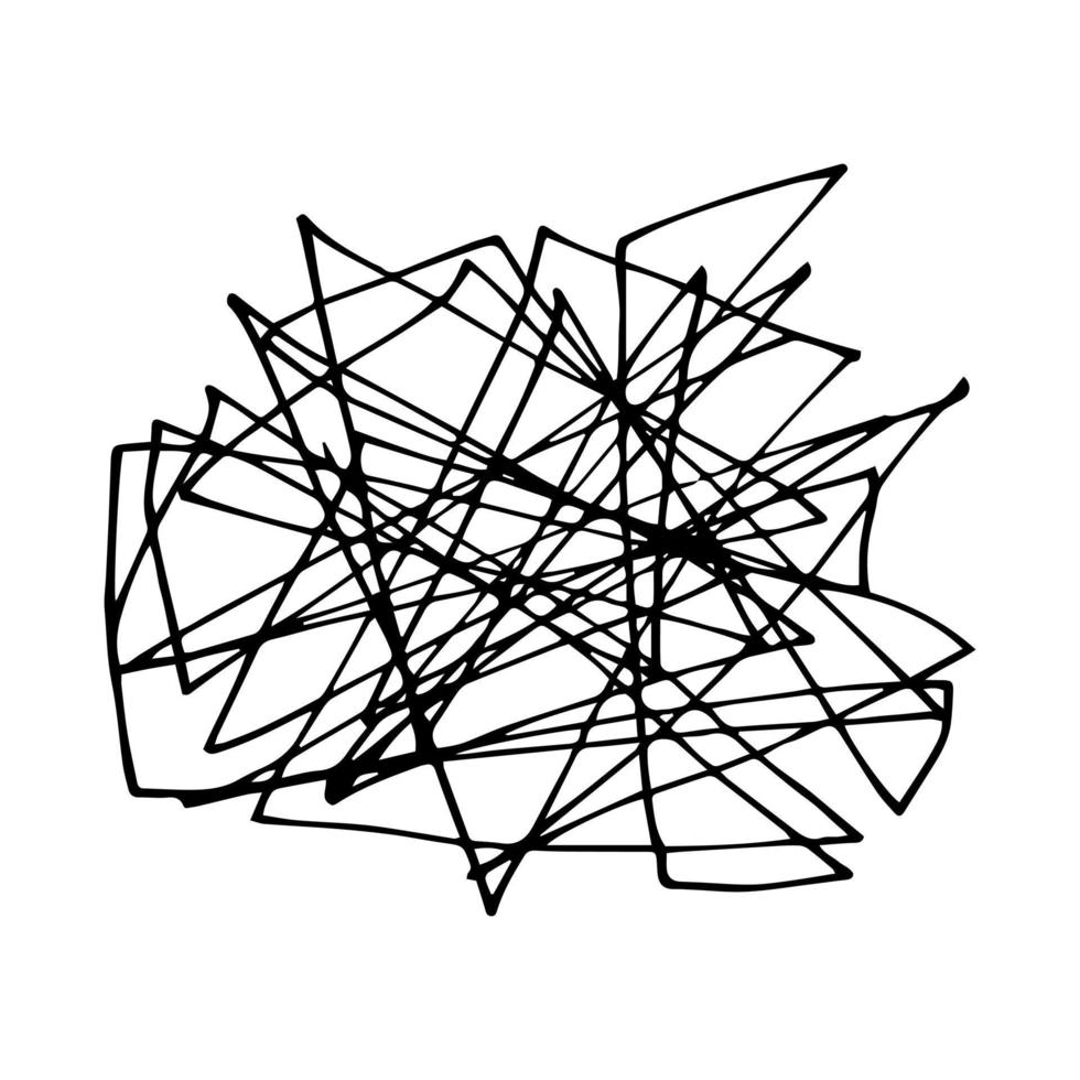garabato dibujado a mano abstracto garabato enredado. líneas caóticas aleatorias vectoriales. vector