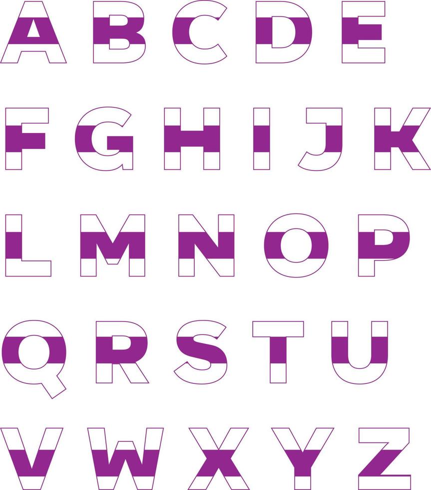 Colorfull Gradient Alphabet vector