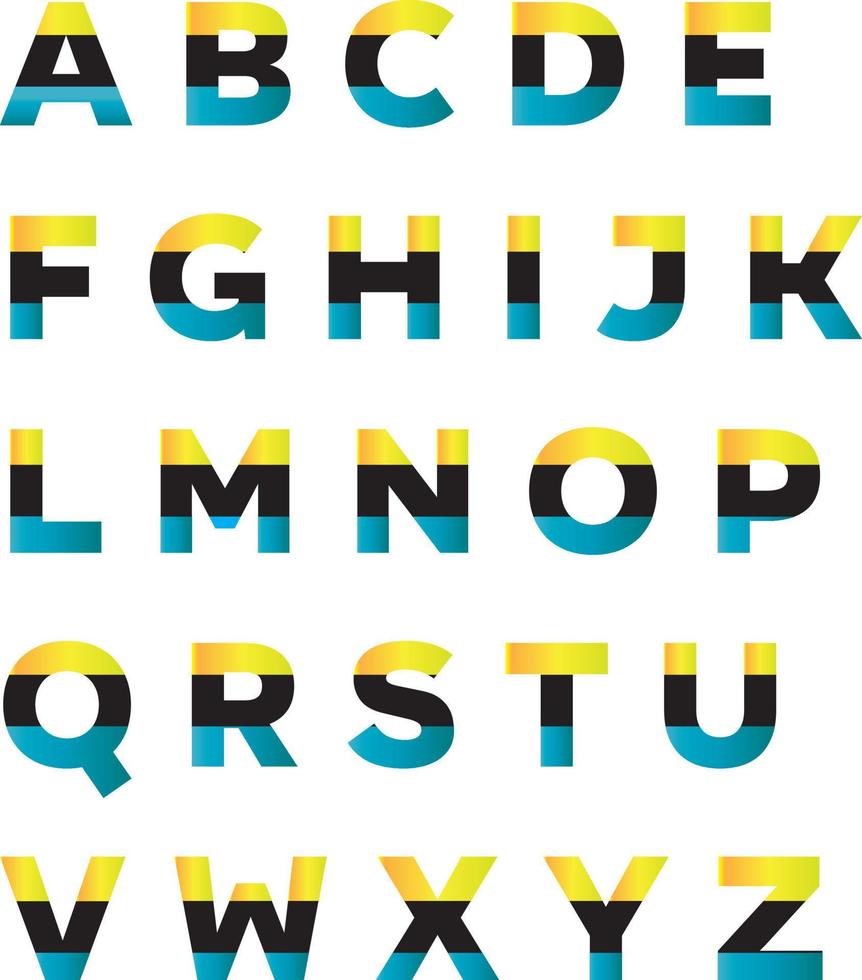 Colorfull Gradient Alphabet vector