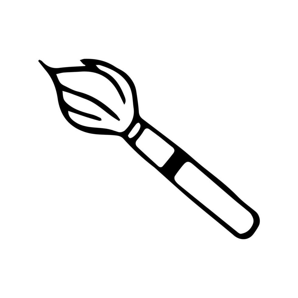 Hand drawn doodle paintbrush. Vector black and white brush. Drawing material. Outline. 8902030