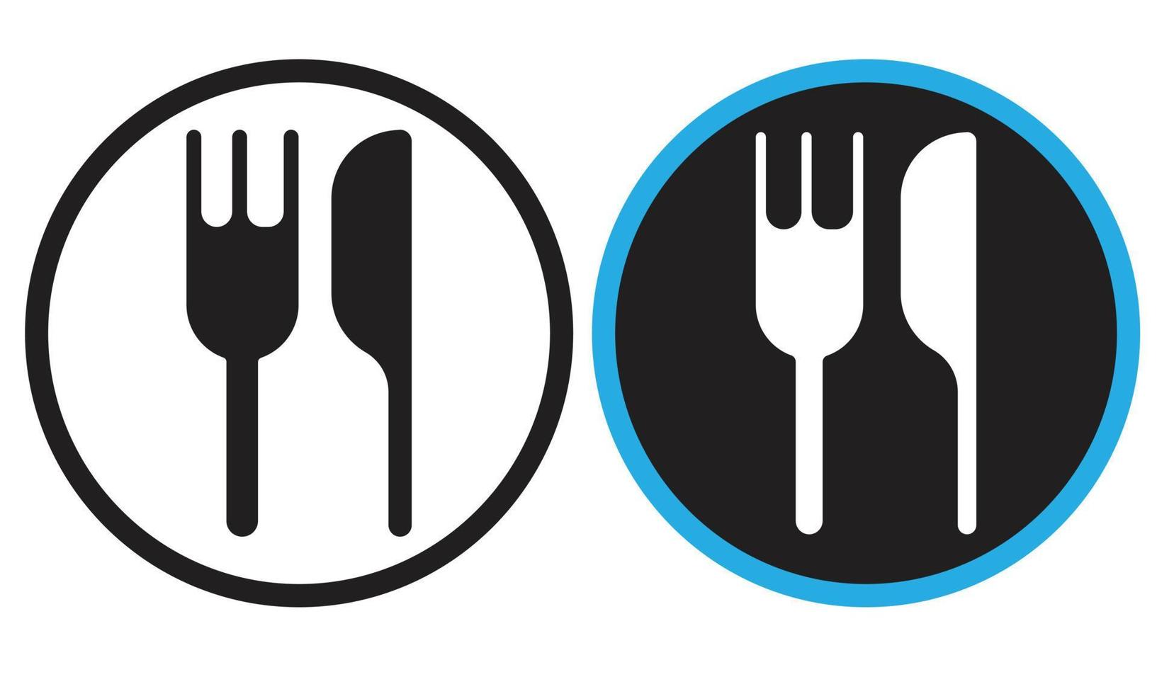 vector de icono de restaurante de comida popular y cuchillo