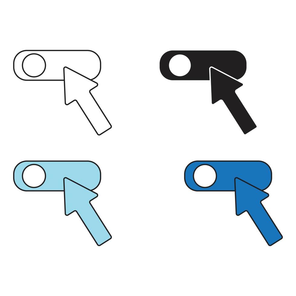 push button switch icon toggle with cursor vector illustration