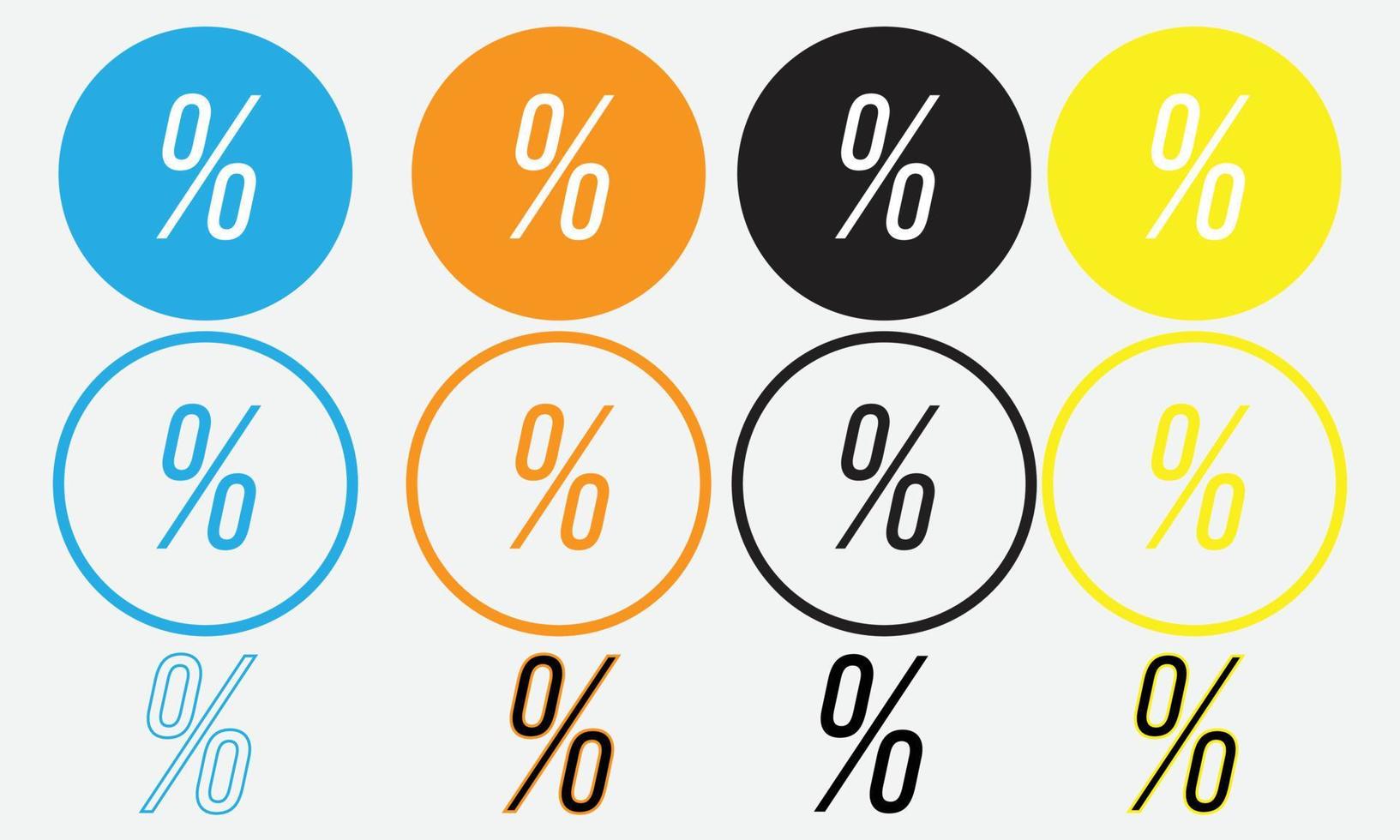 set of percent icon discount icon vector