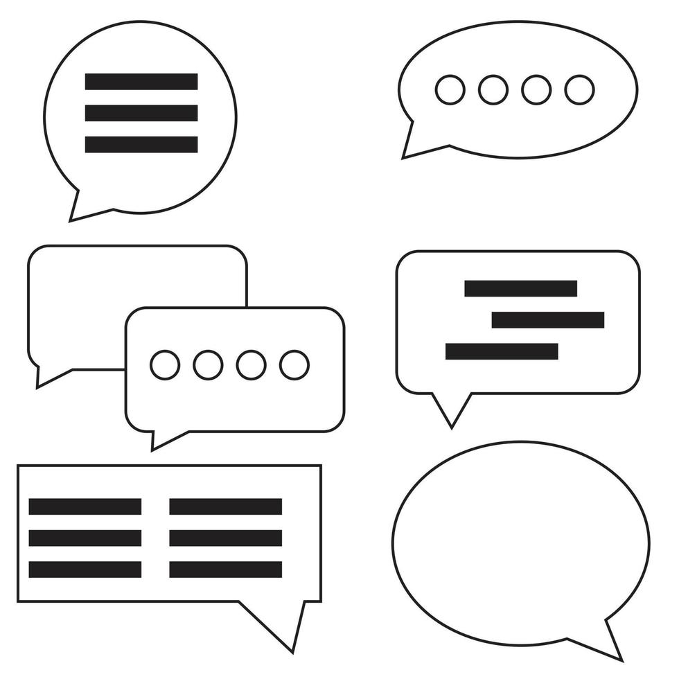 speech icon set vector collection chat, on white background