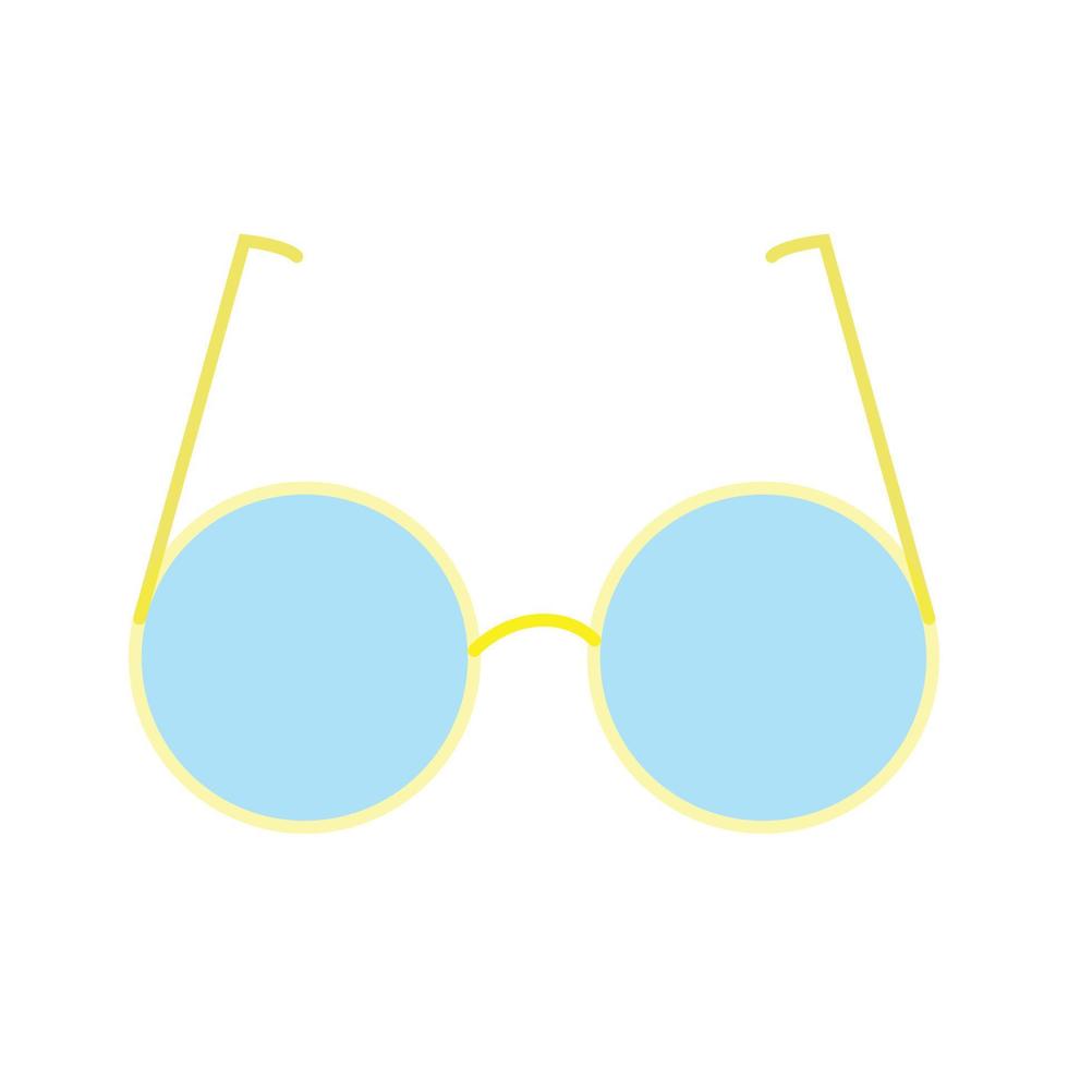 icono de vector de gafas de sol amarillas sobre fondo blanco