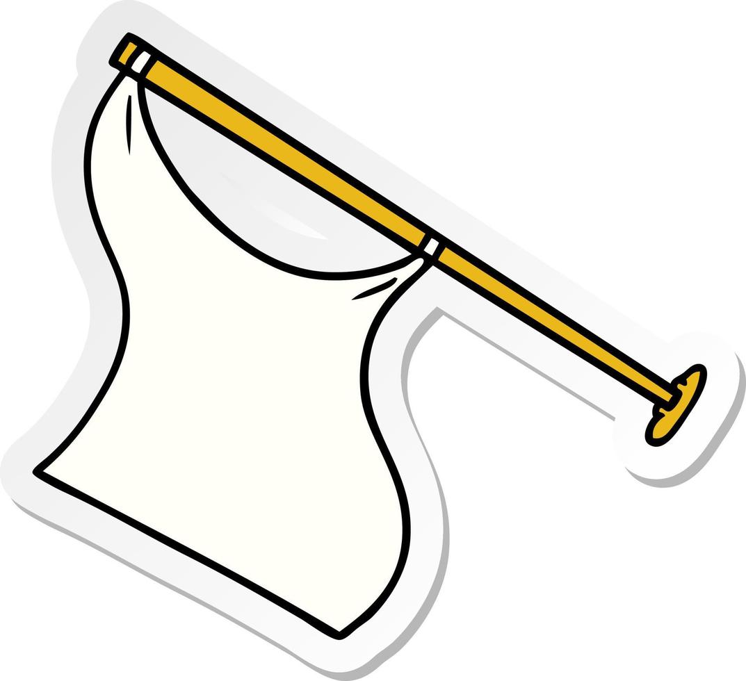 sticker cartoon doodle of a white flap on pole vector