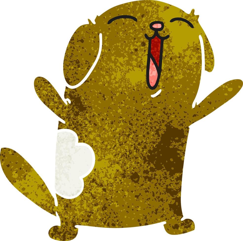 retro cartoon of kawaii cute dog vector