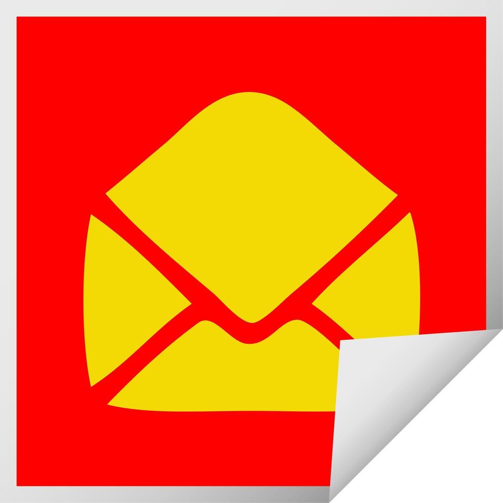square peeling sticker cartoon paper envelope vector