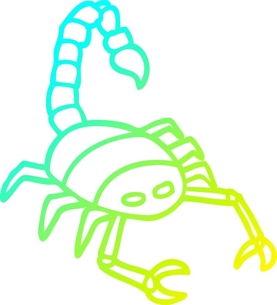 cold gradient line drawing cartoon scorpion vector