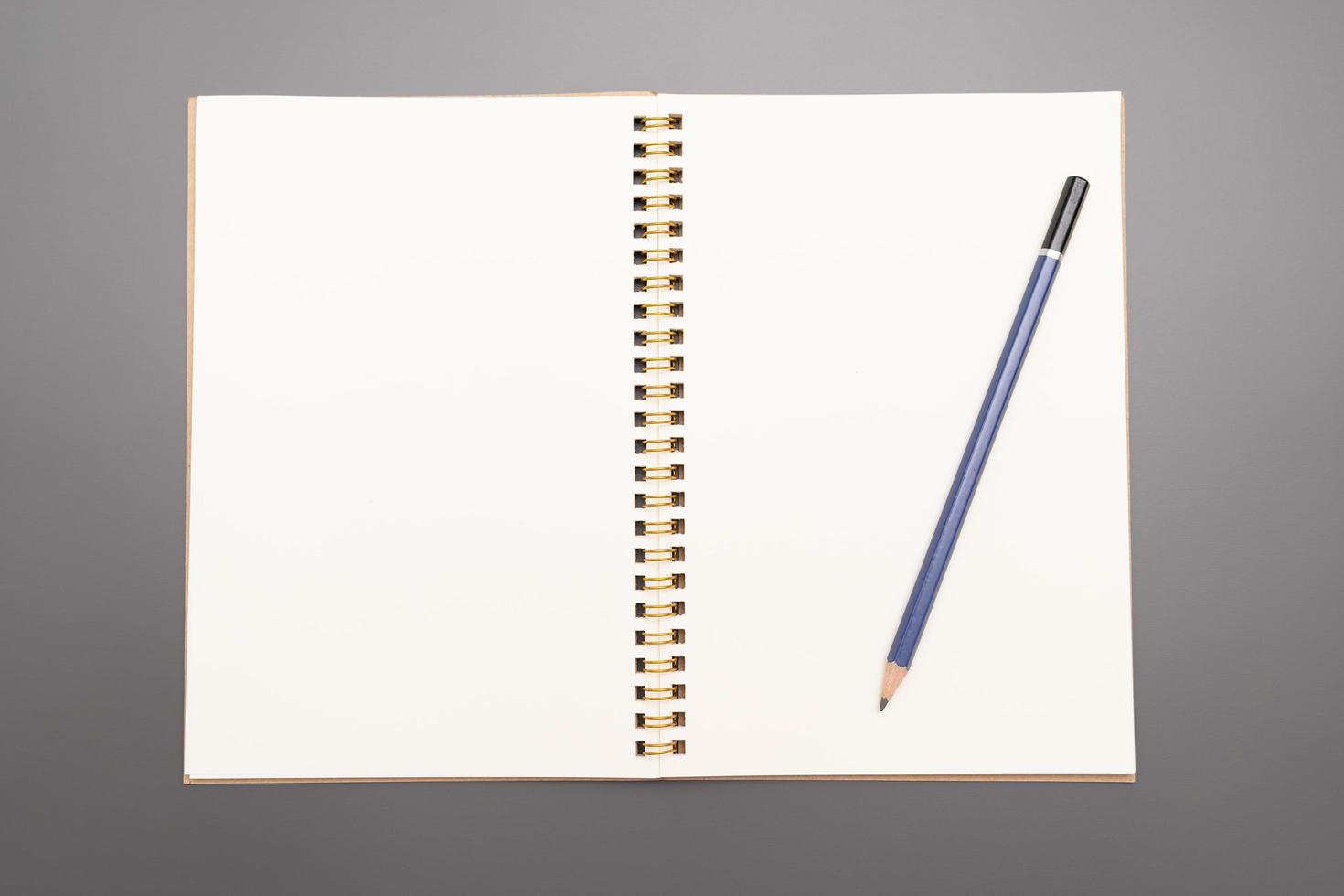 opened notebook. open notebook with empty pages. photo