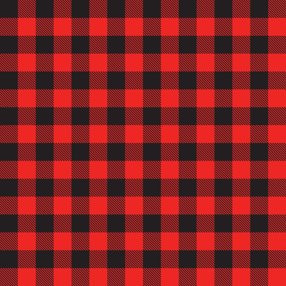 Red and black checkered tablecloth.Plaid wallpaper.Lumberjack seamless background.Textured gingham.Vichy pattern or texture.Template for clothing fabrics.Tartan flannel concept.Vector illustration. vector