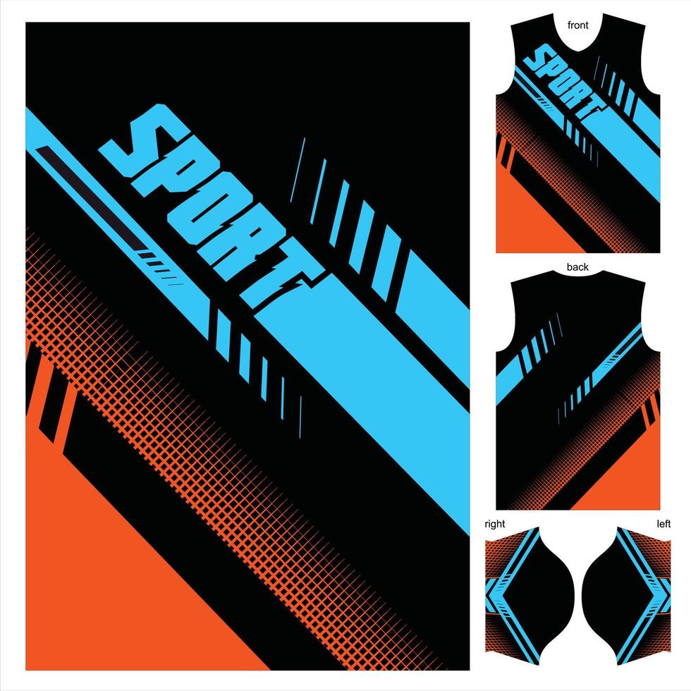 diseño de patrón de jersey de camiseta abstracto listo para imprimir para fútbol, fútbol, esport, carreras, deportes de ciclismo listos para imprimir prendas de tela vector