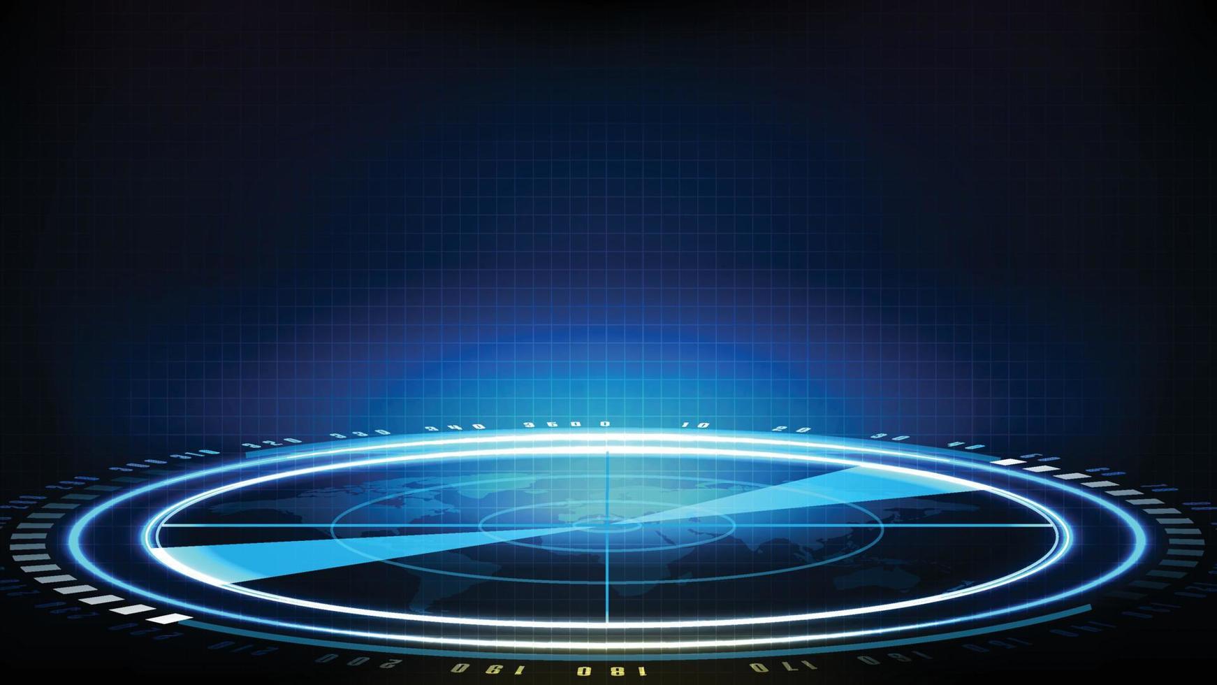 abstract background of futuristic technology screen scan radar interface hud vector