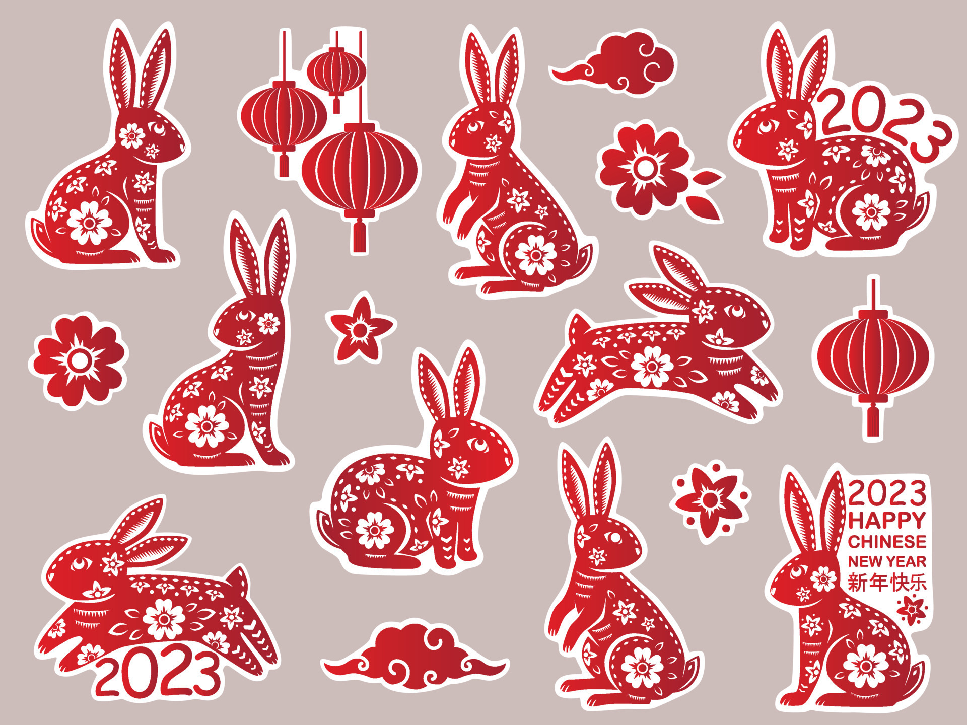 Chinese new year stickers stock vector. Illustration of holiday