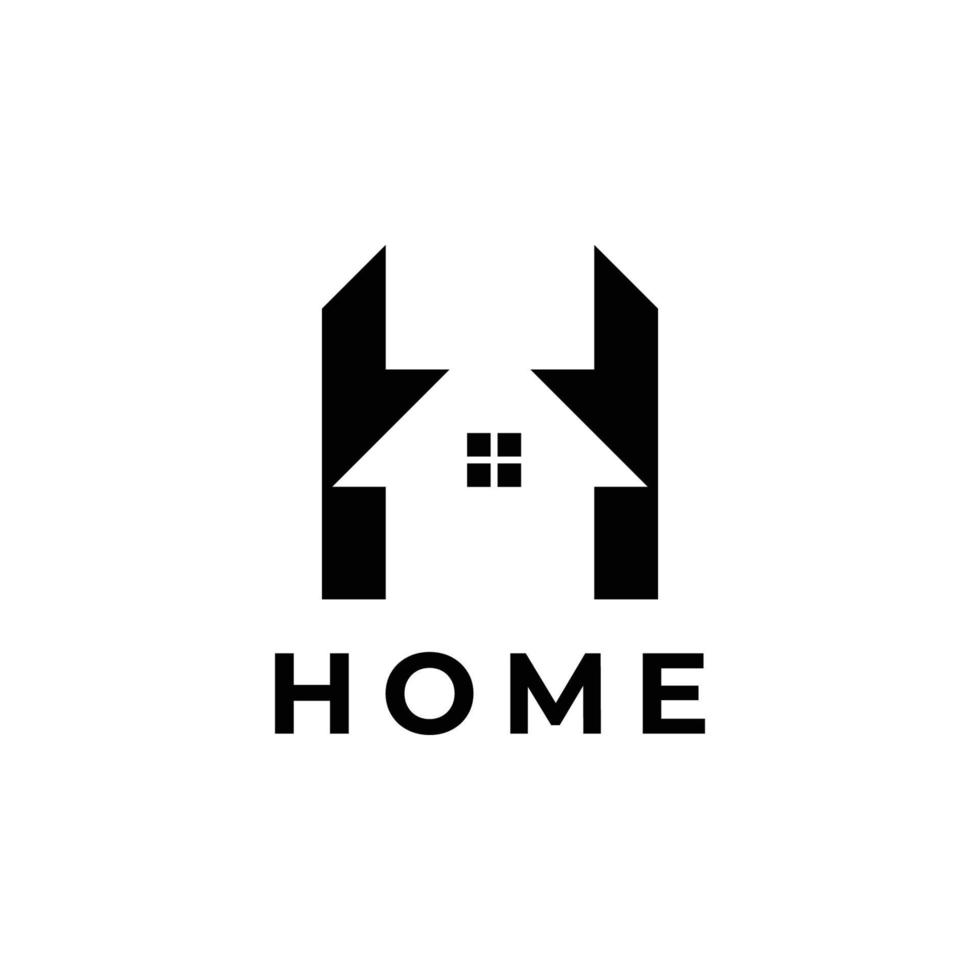 Initial letter H home house logo design. Vector illustration of H letter home shaped for company. Modern design flat icon template