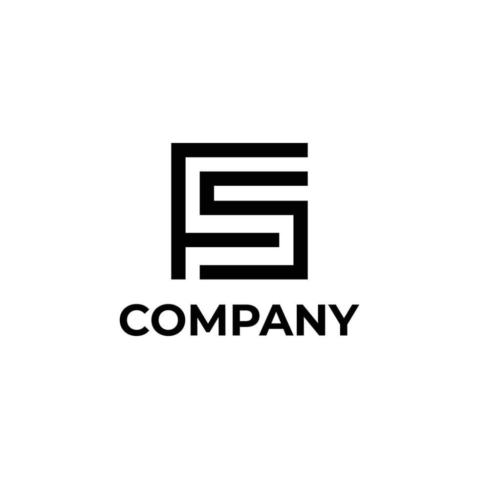 Modern Trendy Minimal Monogram FS and SF F or S Square Shaped Business Brands Initial Based letter Icon Logo vector