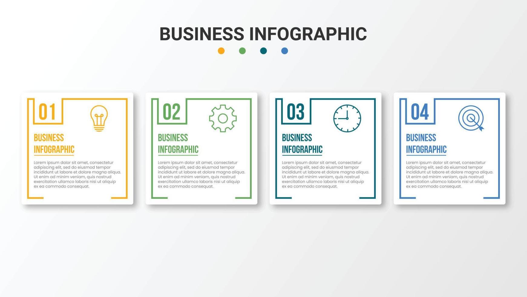 visualización de datos comerciales. diagrama del proceso. elementos de gráfico, diagrama con 4 pasos, opciones, partes o procesos vector