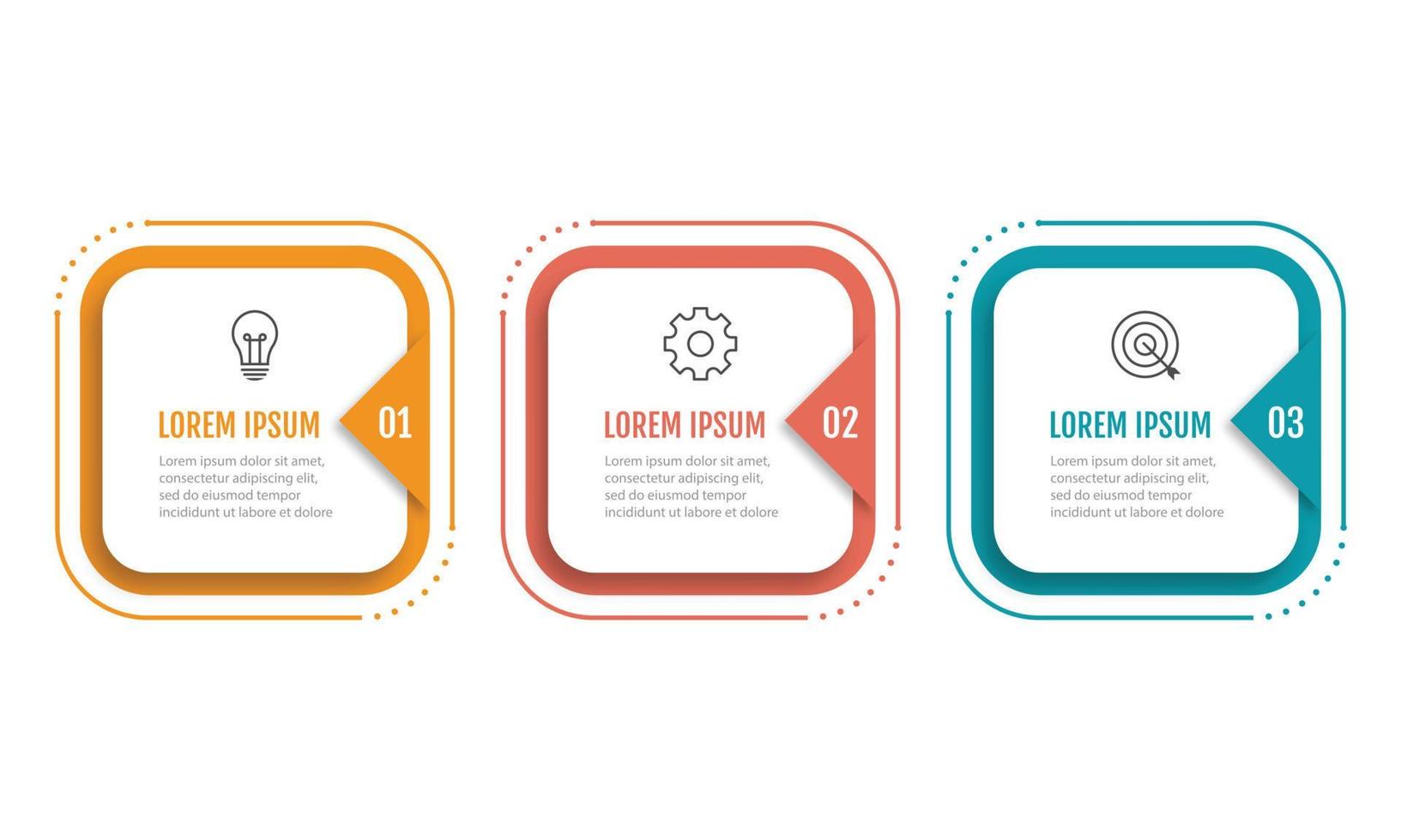 elemento de diseño infográfico de línea de tiempo y opciones de número. concepto de negocio con 3 pasos. se puede utilizar para diseño de flujo de trabajo, diagrama, informe anual, diseño web. plantilla de negocio vectorial para presentación. vector