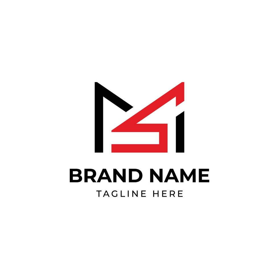 Creative Initial letter MS or SM monogram logo design template vector