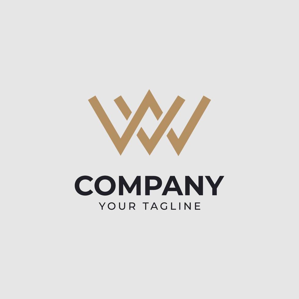 plantilla de diseño de logotipo de letra inicial wv vector