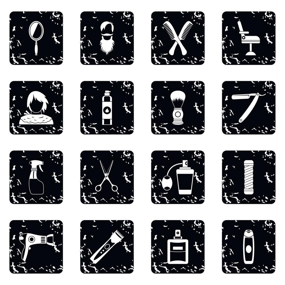 Hairdressing icons set vector