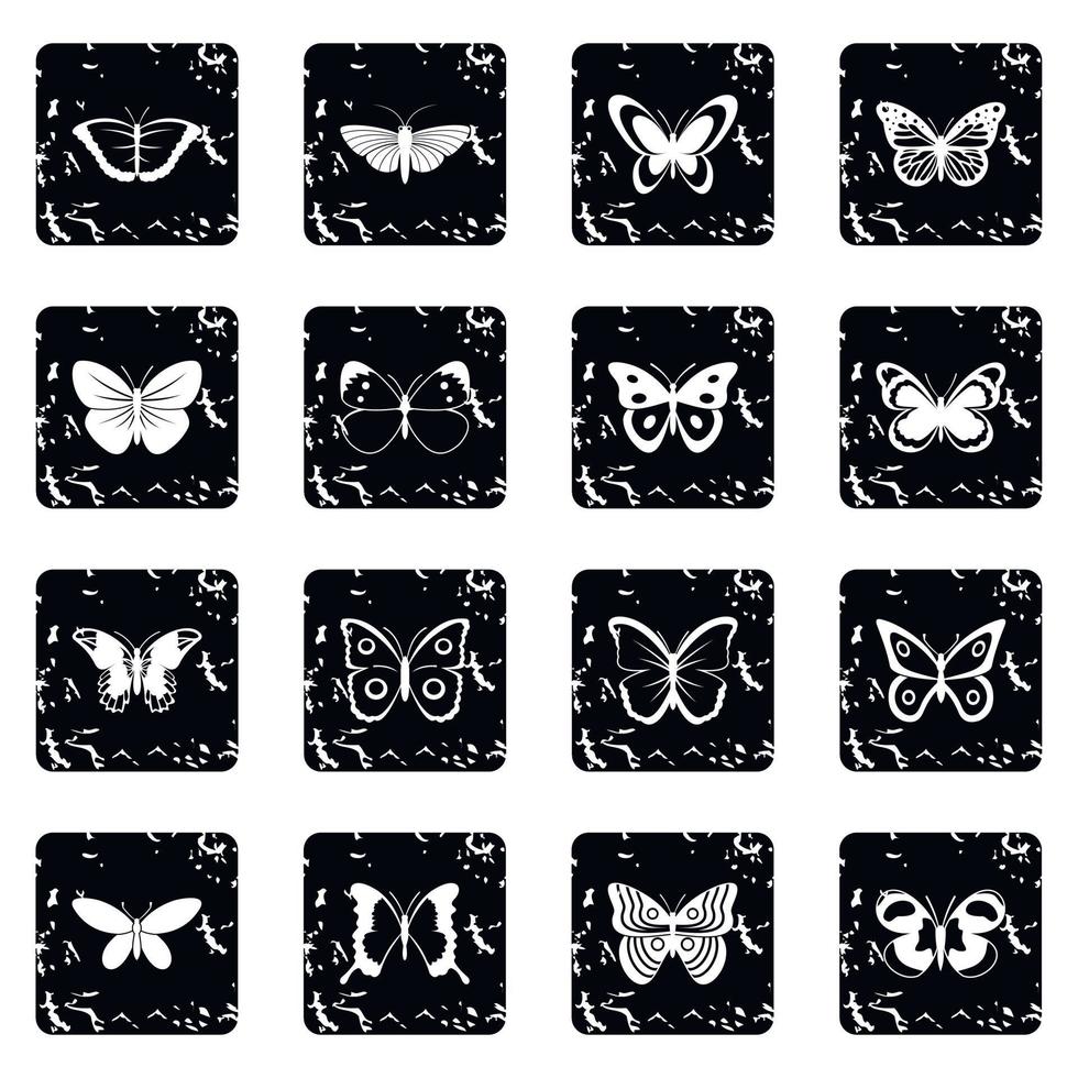 Butterfly icons set vector