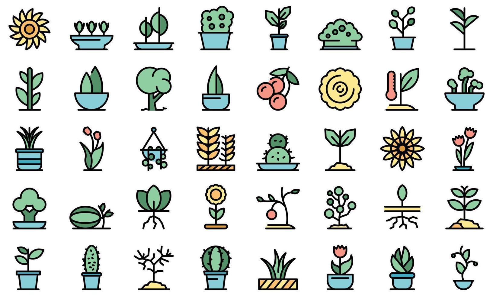 Plants icon, outline style vector