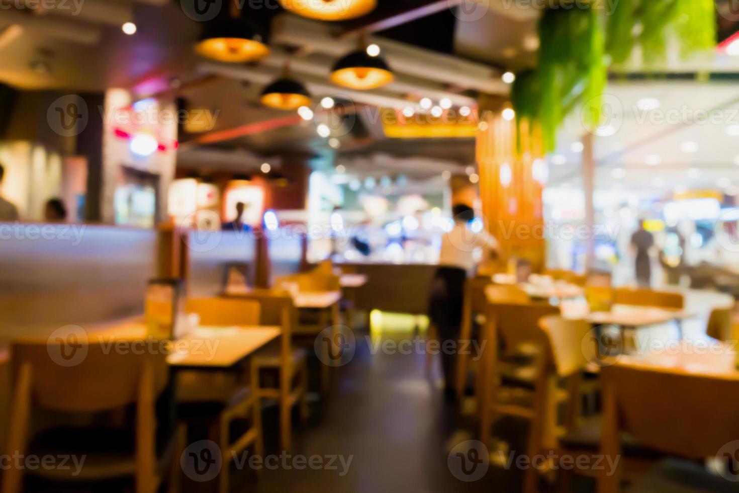 Restaurant cafe interior abstract blur background photo