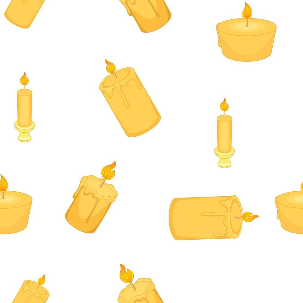Types of candles pattern, cartoon style vector