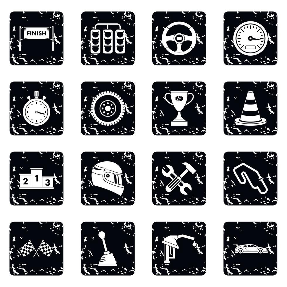 Racing speed icons set vector