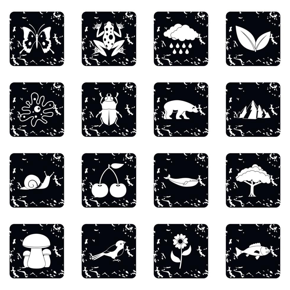 Nature items icons set vector