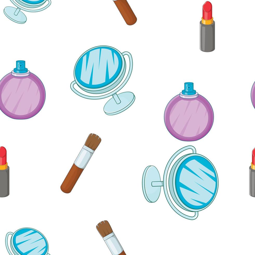 Cosmetics pattern, cartoon style vector