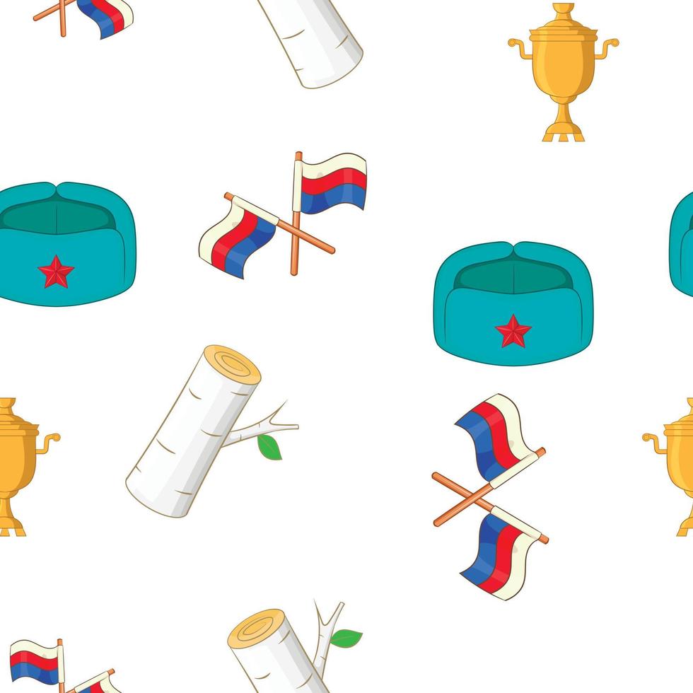 Russia pattern, cartoon style vector