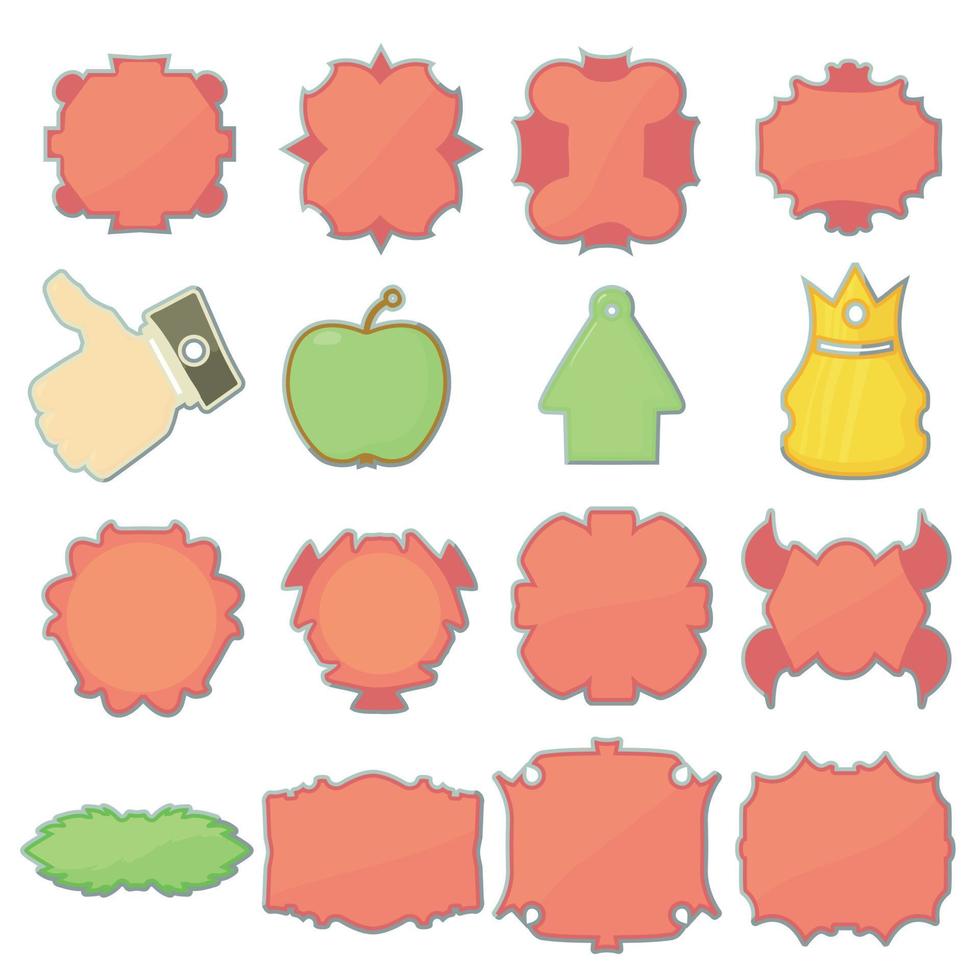 Different labels set, cartoon style vector