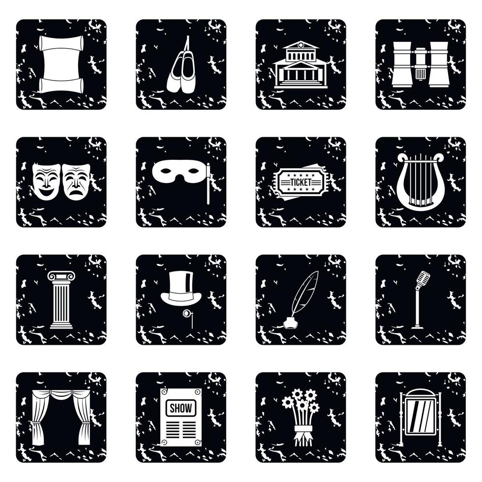 Theater icons set vector