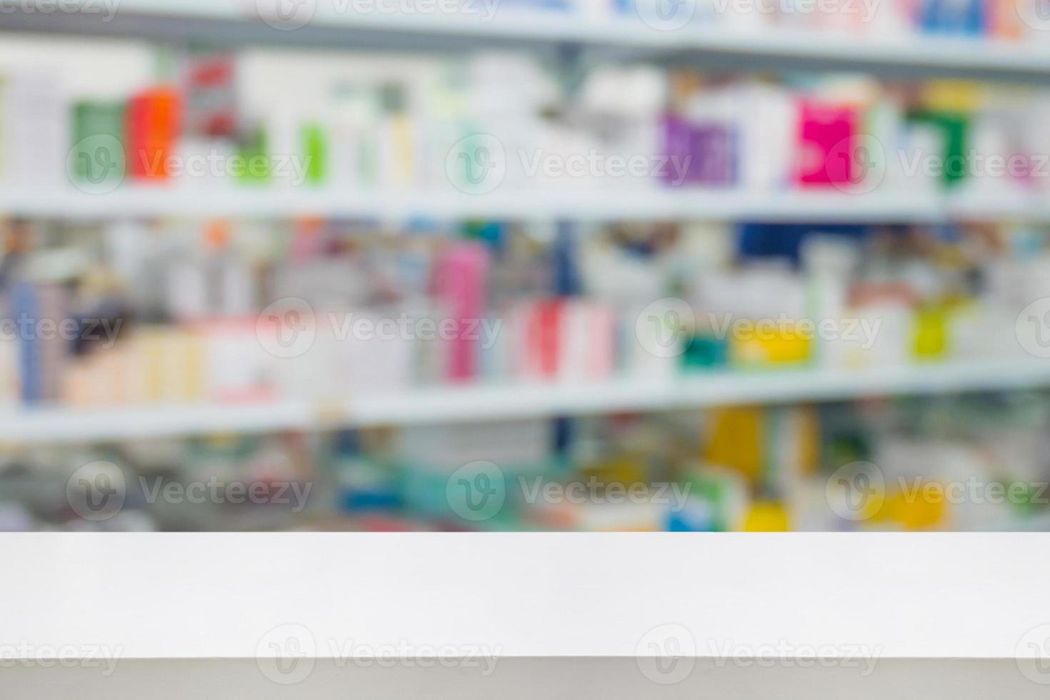 pharmacy drugstore shop interior blur background photo