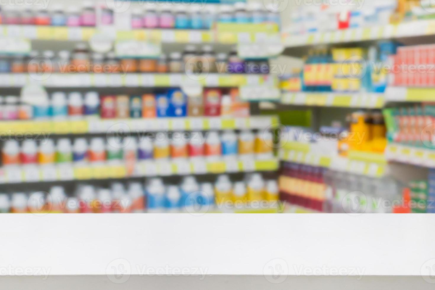 farmacia droguería tienda interior desenfoque de fondo foto