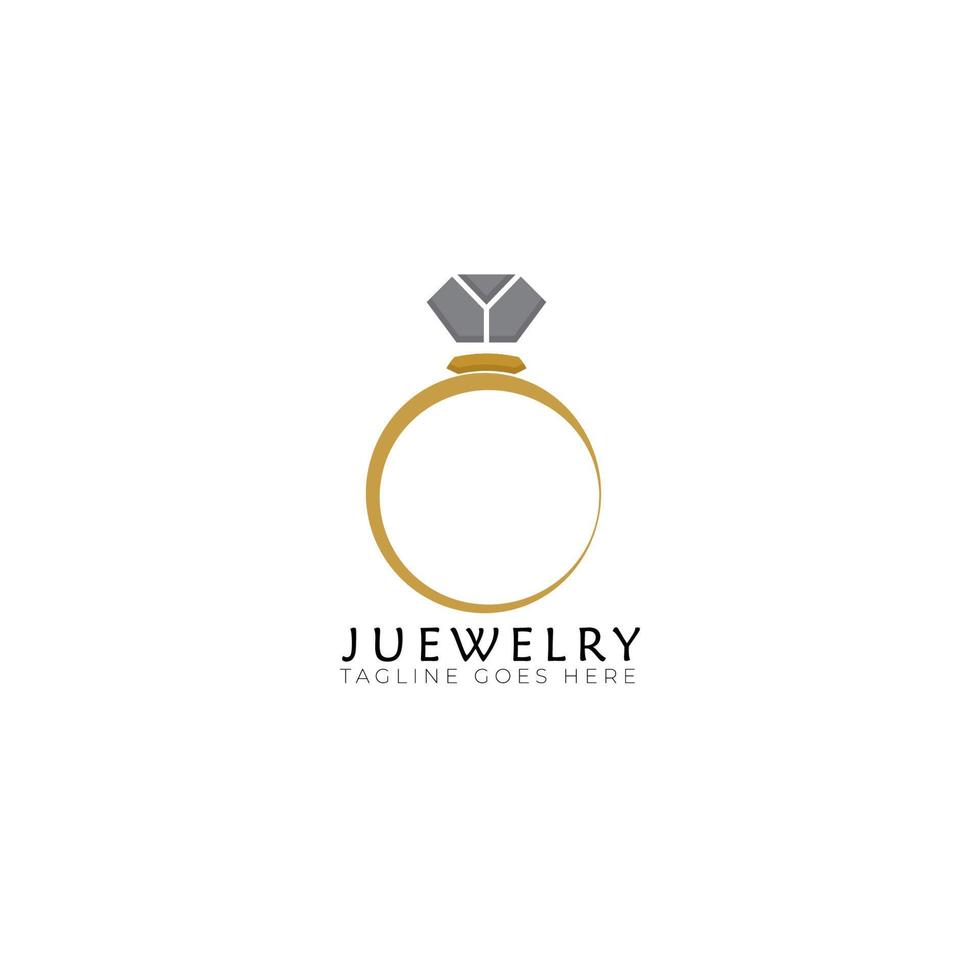 plantilla de vector de logotipo de joyería en forma de anillo,