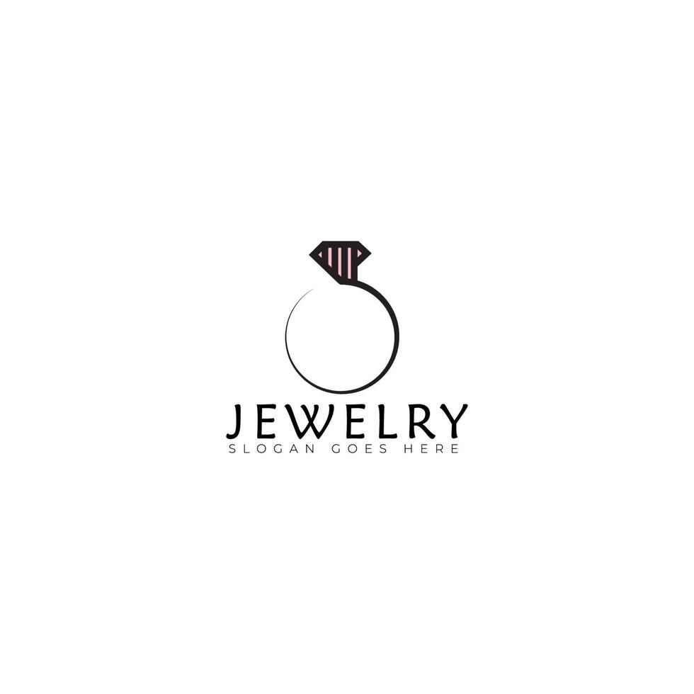 plantilla de vector de logotipo de joyería en forma de anillo,