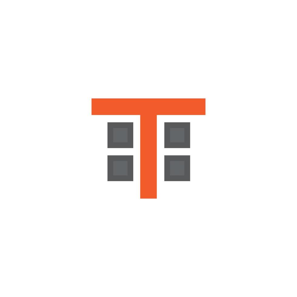 logo letter t architecture building vector