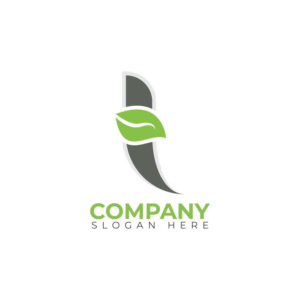 Combination initial T Logo monogram design template with leaves. Simple style modern logo. vector
