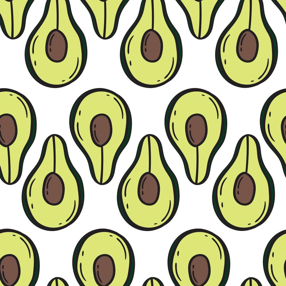 vector seamless pattern cute avocado