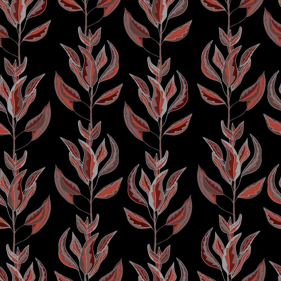 autumn branches with leaves seasonal vector seamless pattern