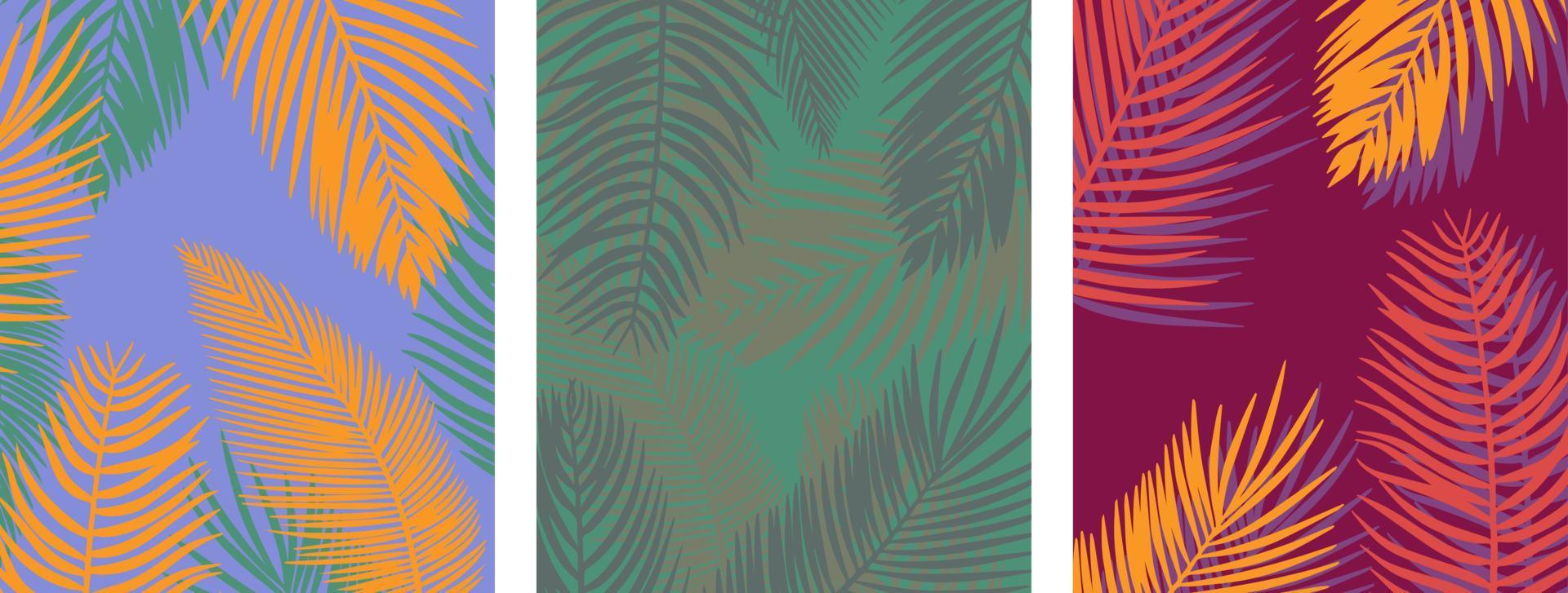 summer exotic backgrounds with palm branches vector