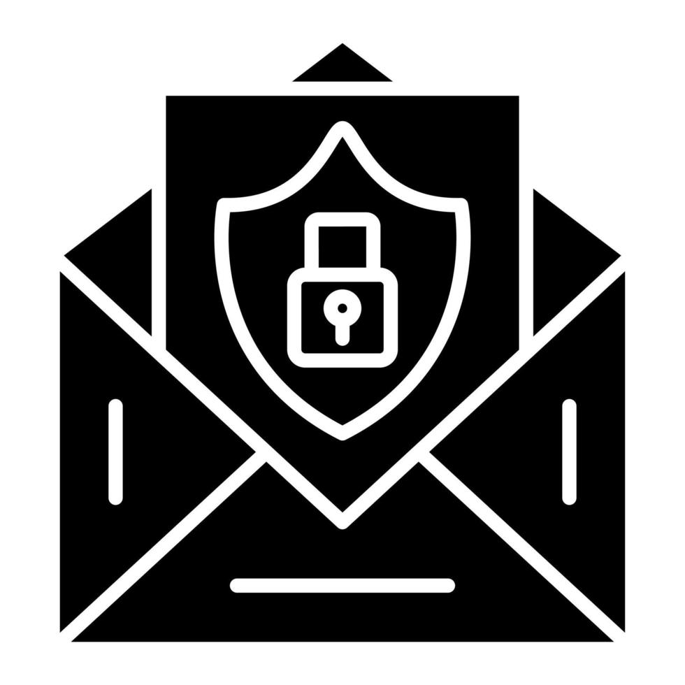 Email Security Glyph Icon vector