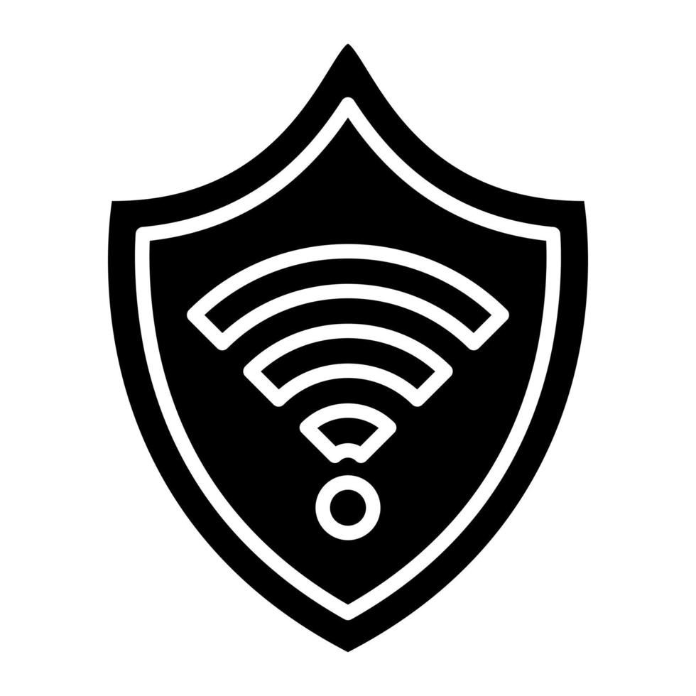 icono de glifo de seguridad wifi vector